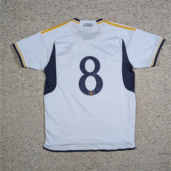 Adidas Real Madrid Soccer Jersey #8 Mens XL Slim Fit Home White Aeroready - Picture 2 of 12